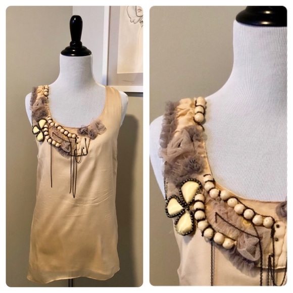 Anthropologie Tops - Bellatrix Embellished Silk Tank